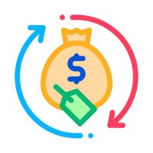149485660-money-bag-repeat-icon-vector-money-bag-repeat-sign-color-symbol-illustration
